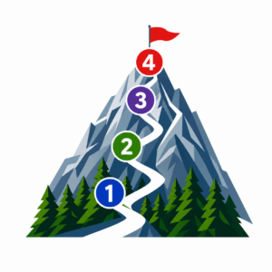 Revenue Ascent Program showing four stages of revenue support: Trailhead, Initial Ascent, Base Camp, and Summit Push
