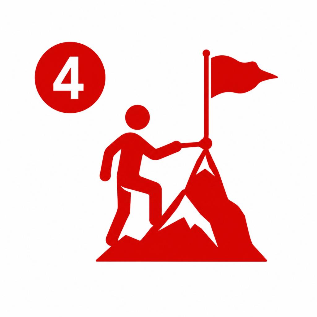 Summit Push Revenue Operating Partner icon showing a climber reaching a summit flag with stage number four.